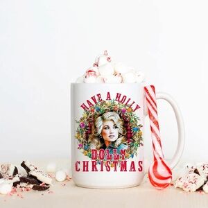 Festive Christmas Mug - Holly Dolly Christmas - Dolly Parton